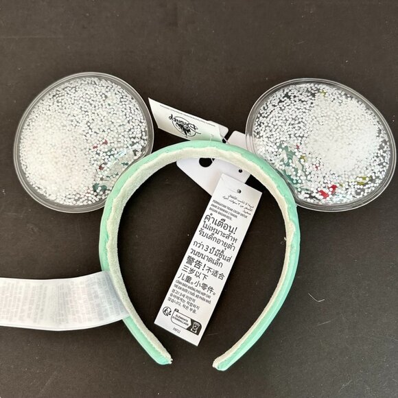 Disney Parks Mickey Minnie Christmas Snowglobe Holiday Ears Headband NEW - Picture 5 of 5